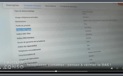 Attention au DAS des Téléphones portables !